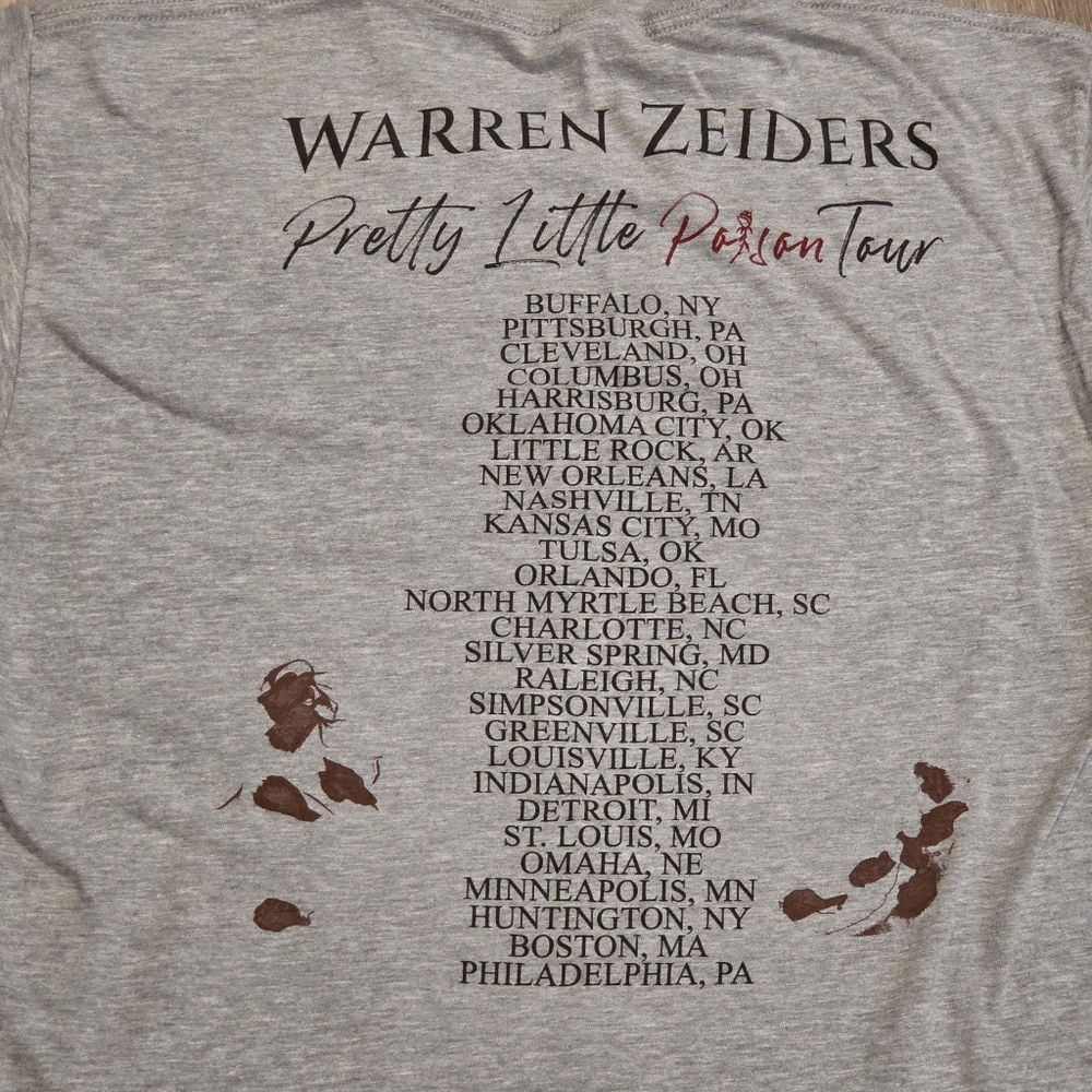 Warren Zeiders Pretty Little Poison Tour T-shirt Size LARGE - Picture 3 of 5
